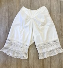 Antique Edwardian Pantaloons White Cotton lace trim Undergarments Lingerie AS IS