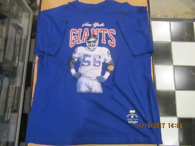 new york giants lawrence taylor mitchell and ness blue 3x tee shirt