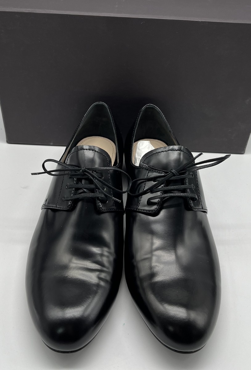 Prada Women's Black Patent Leather Lace-Up Oxford Shoe sz Prada Women's Black Patent Leather Lace-Up Oxford Shoe sz