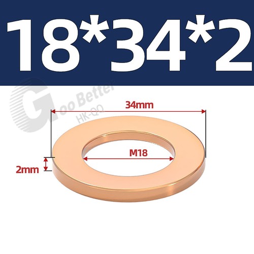 Copper Sealing Washers Metric - M3 M4 M5 M6 M8 M10 M12 M14-M60 Sump Plug Washer - Picture 103 of 130