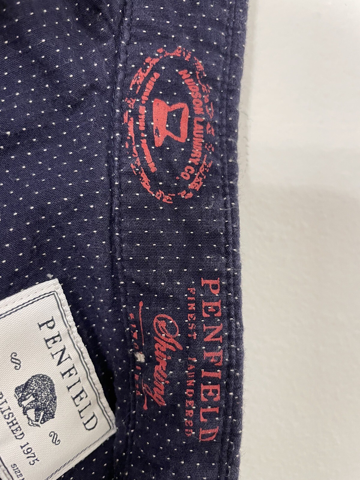 Penfield Men's Medium Button-down Dark Blue Dotte… - image 6