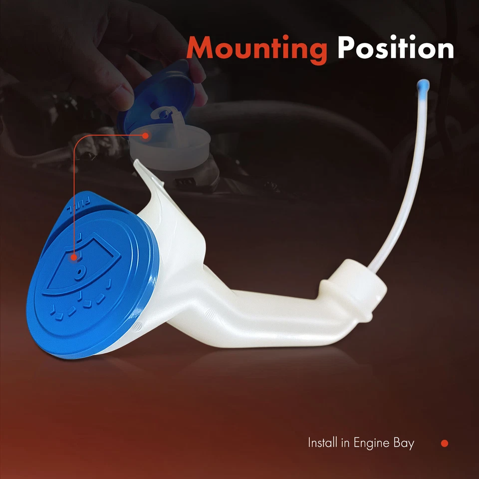 Depósito de lavadora de parabrisas con tapa de depósito y entrada para Honda S2000 2000-2009 Foto 4 de 4