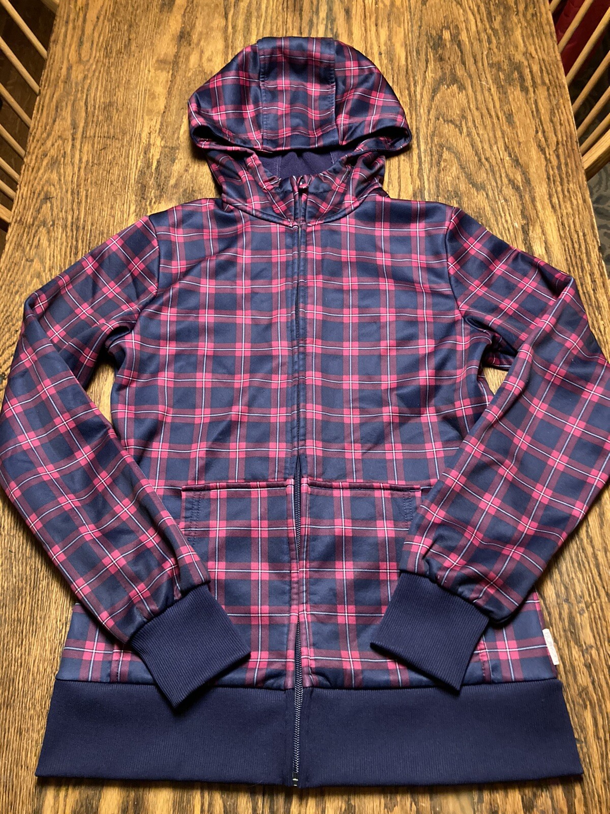 BURTON DRYRIDE Womens Full Zip Hoodie Sweatshirt Small Plaid Check