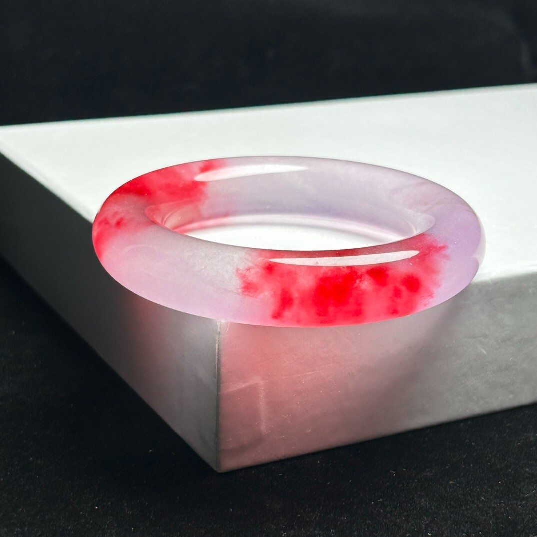 Certified Natural high Ice pink Burmese Jade jadeite bracelet bangle 58-59mm