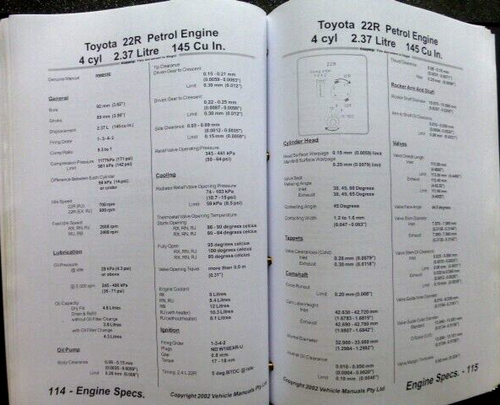 Toyota LANDCRUISER - 1952 to 2002 - Quick REFERENCE MECHANIC'S Data MANUAL -rare - Picture 4 of 17