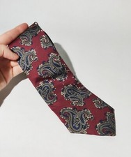 Don Loper Of Beverly Hills Neck Tie Burgundy&Navy Paisley Pattern USA Made H