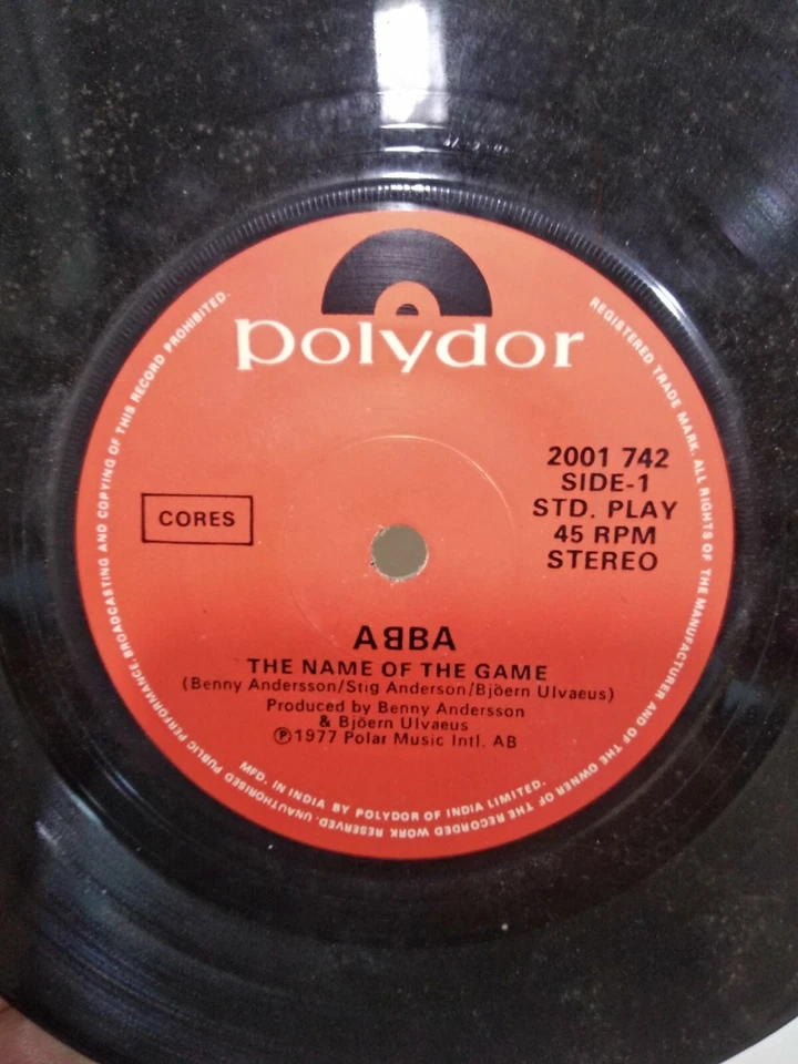 ABBA NAME OF THE GAME/I WONDER mega rare unique/diff PS INDIA prs. 45 vg+ - Image 3 of 4
