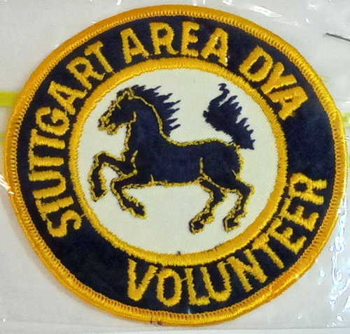 Stuttgart Area Germany DYA Volunteer Patch US Army Vintage 4-Inch Diameter
