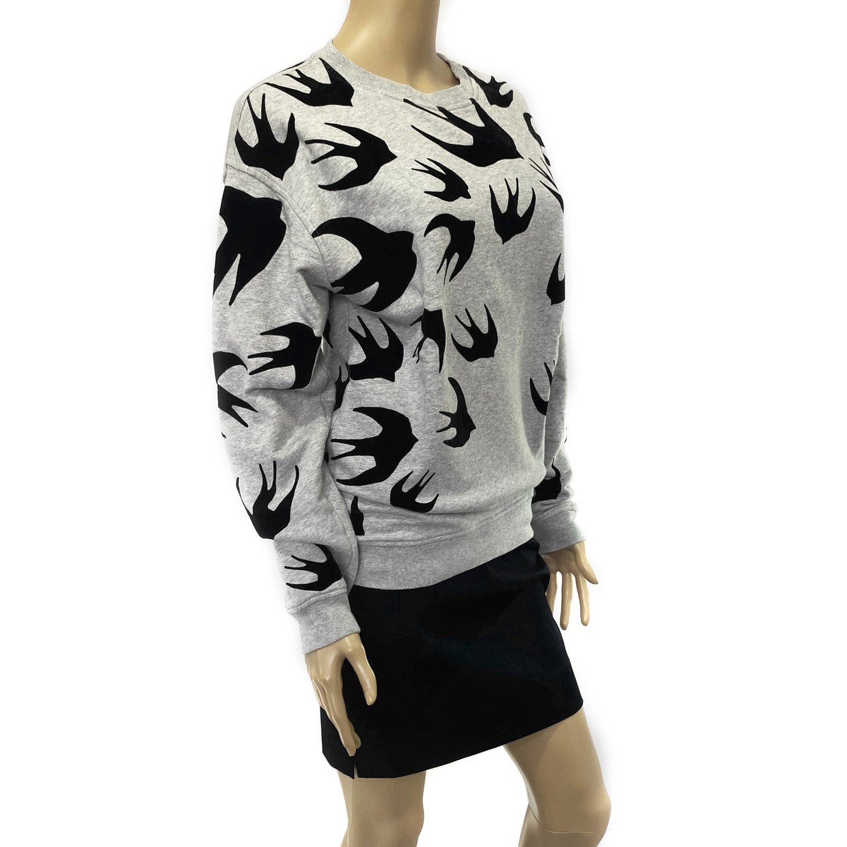 MCQ Alexander McQueen Gray Bird Print Sweatshirt Jacket | eBay