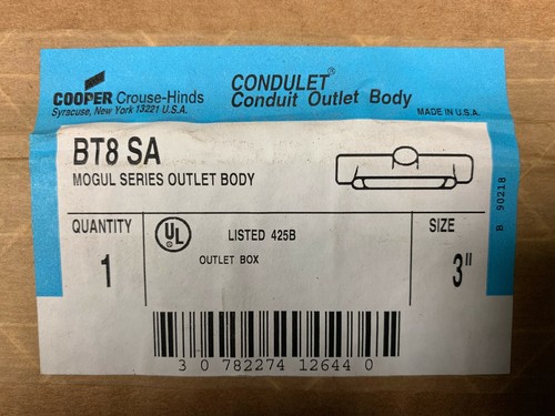 Cooper Crouse-Hinds BT8-SA 3" cuerpo salida de conducto serie Mogul - Imagen 5 de 5
