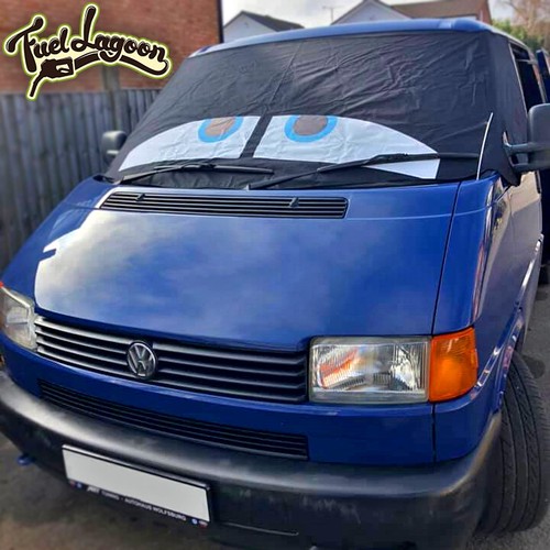 VW T4 Window Screen Cover Curtain Wrap Frost Black Out Blind Blue Eyes - Picture 6 of 13