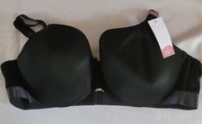 Cacique 44C Bra Black Lightly Lined Balconette Underwire Back Closure