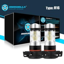 Ironwalls 5202 H16 LED Fog Light Bulbs 6000K Xenon White 16000LM High Power Pair