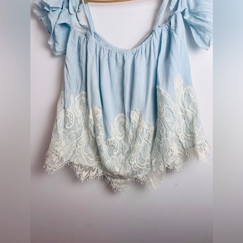 Mumu Light Blue Sleeveless Tank Lace NWT Small - Picture 8 of 12