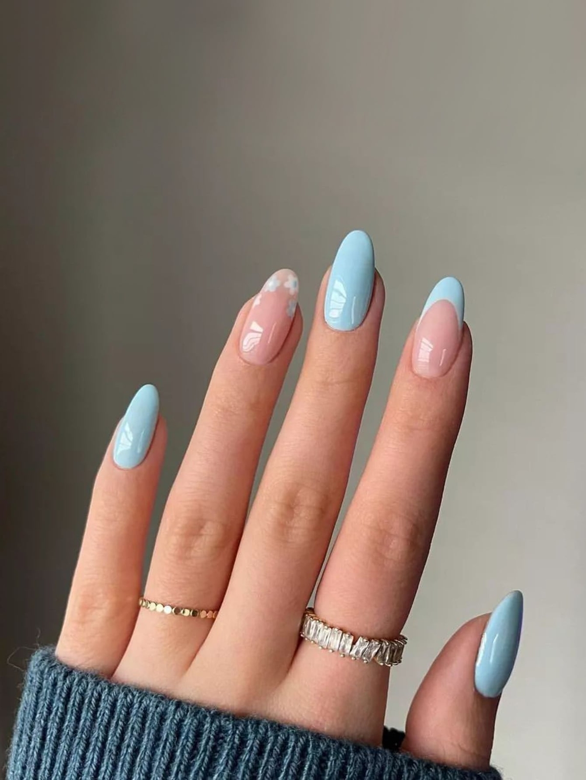 light blue nails acrylic