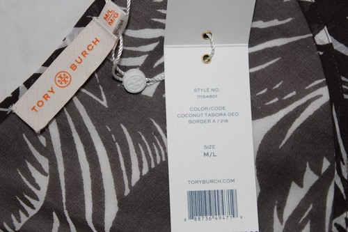 NWT Authentic TORY BURCH Tabora Caftan Coverup in Coconut Brown Size M/L $350 - Picture 10 of 12