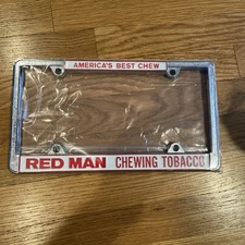 Vintage Red Man Chewing Tobacco America’s Best Chew License Plate Frame