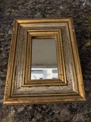 Custom Framed Rectangular Vintage Gold Micro Mirror