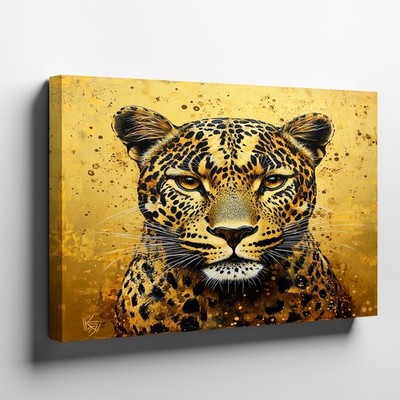 Leopard Face Animal Wildlife Large Room Home Gift Modern Vintage Canvas Decor