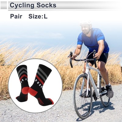 Fahrradsocken atmungsaktiv, schweißabsorb., rot/schwarz, Größe L, 1 Paar