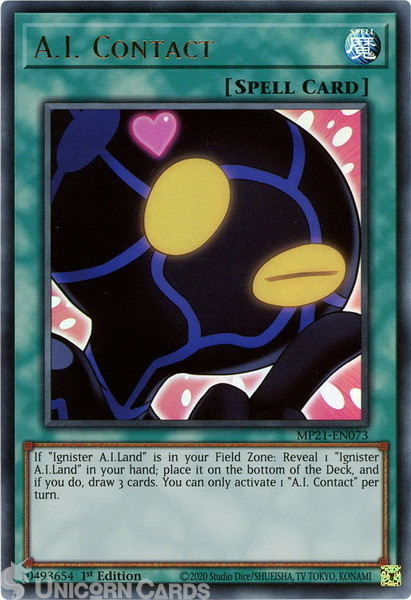 MP21-EN073 A.I. Contact Ultra Rare 1st Edition Mint YuGiOh Card