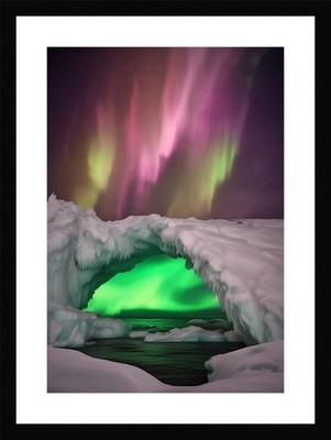 Vibrant Northern Lights Framed Wall Art Poster Canvas Print Picture