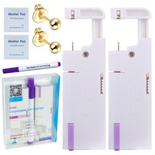 Firstomato 2PCS Disposable Ear Piercing Kit 3.0mm, Ball,24Kt Gold