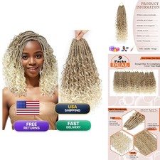 Flagship Ombre Blonde Goddess Box Braids Crochet Hair 12 Inch 9 Packs 27/613