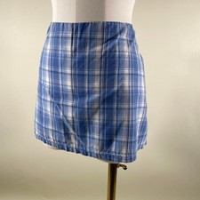 Vintage blue and white plaid mini skirt