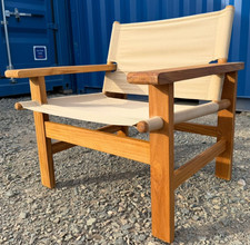 Børge Mogensen Style Danish Designer Canvas Chair 1970s FREE GB Delivery🚚🚚🚚🚚