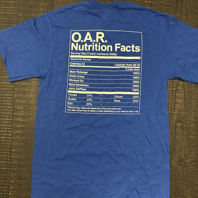  O.A.R. Of A Revolution  Nutritional Facts  Official Merch. New W/tags Small