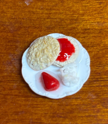 Dollhouse Miniature Biscuit and Jam - Handcrafted