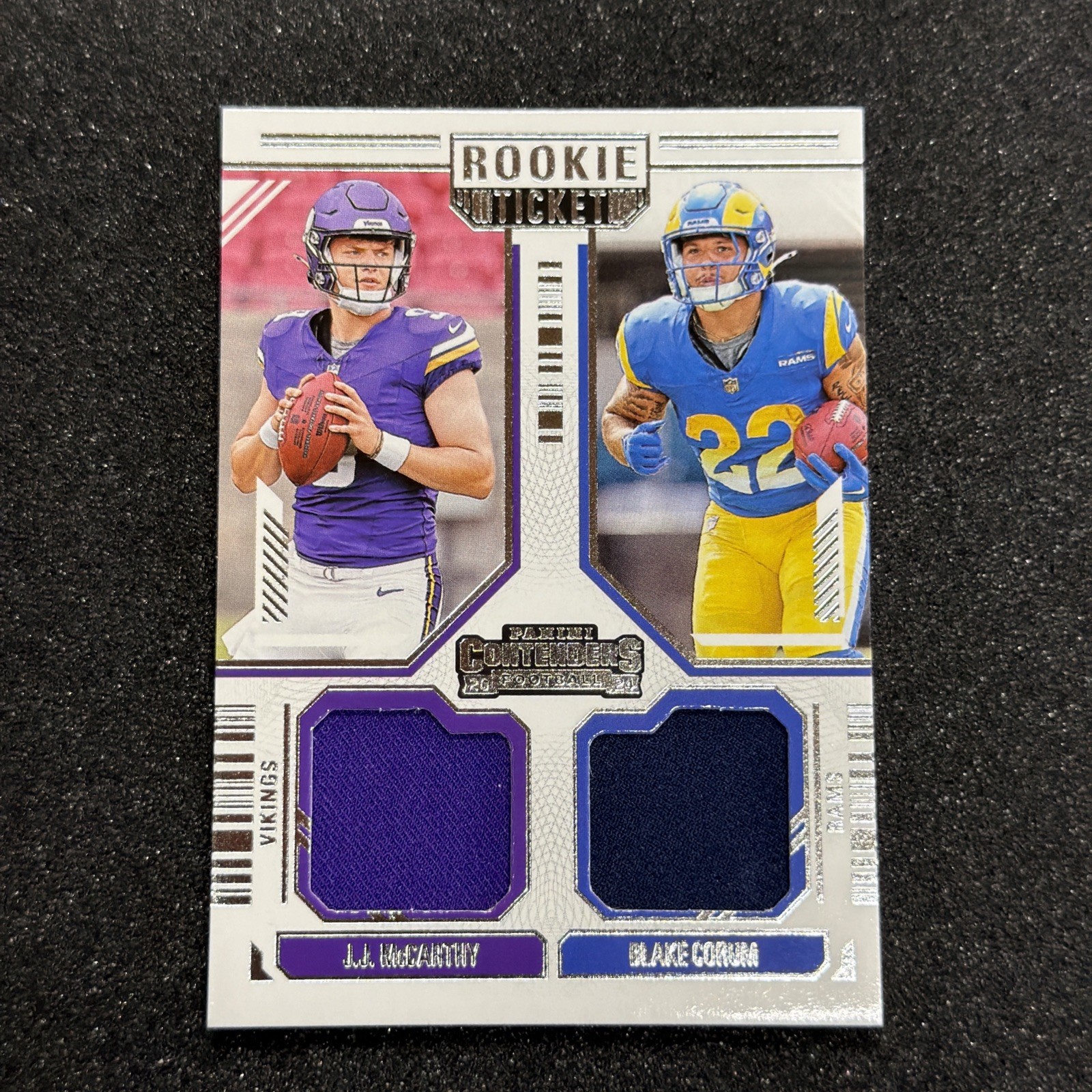 2024 Panini Contenders JJ McCarthy Blake Corum Rookie Ticket Dual Patch RC #DS-2