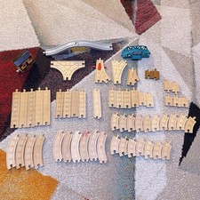 Thomas  Friends Wooden Railway Track Lot 50 Pcs Curved Straight Bridge