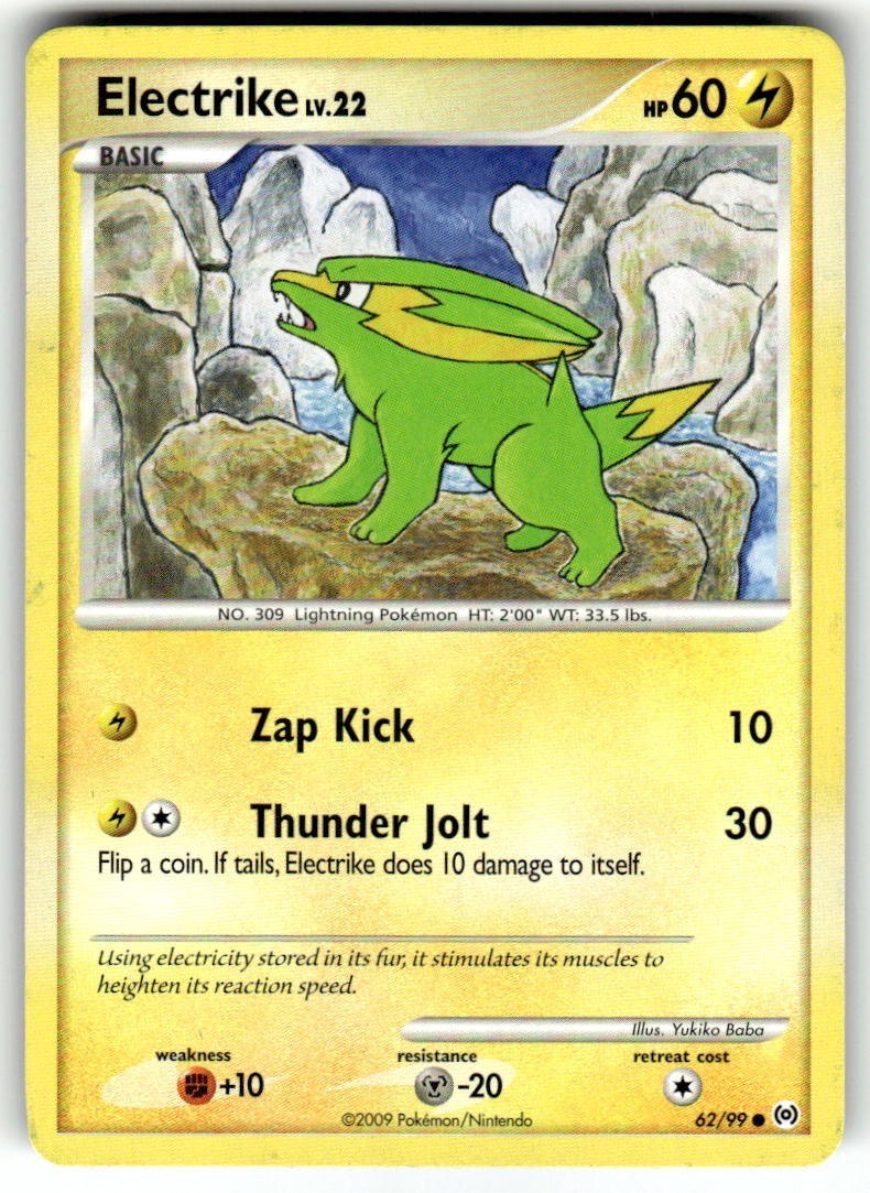 Pokemon TCG Electrike (62) 62/99 Arceus Common card Normal