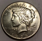 1926 Peace Silver Dollar. AU/BU. I3