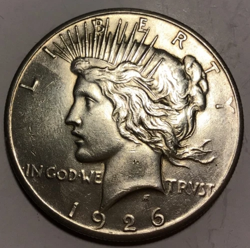 1926 Peace Silver Dollar. AU/BU. I3