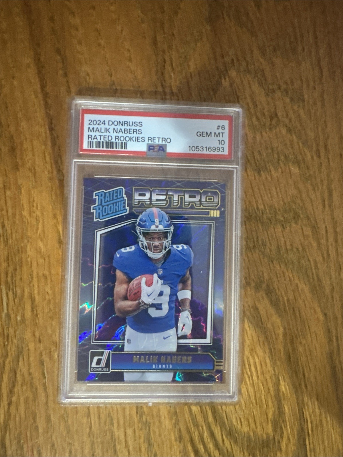 2024 Panini Donruss Football Malik Nabers Retro Rated Rookie #6 PSA 10