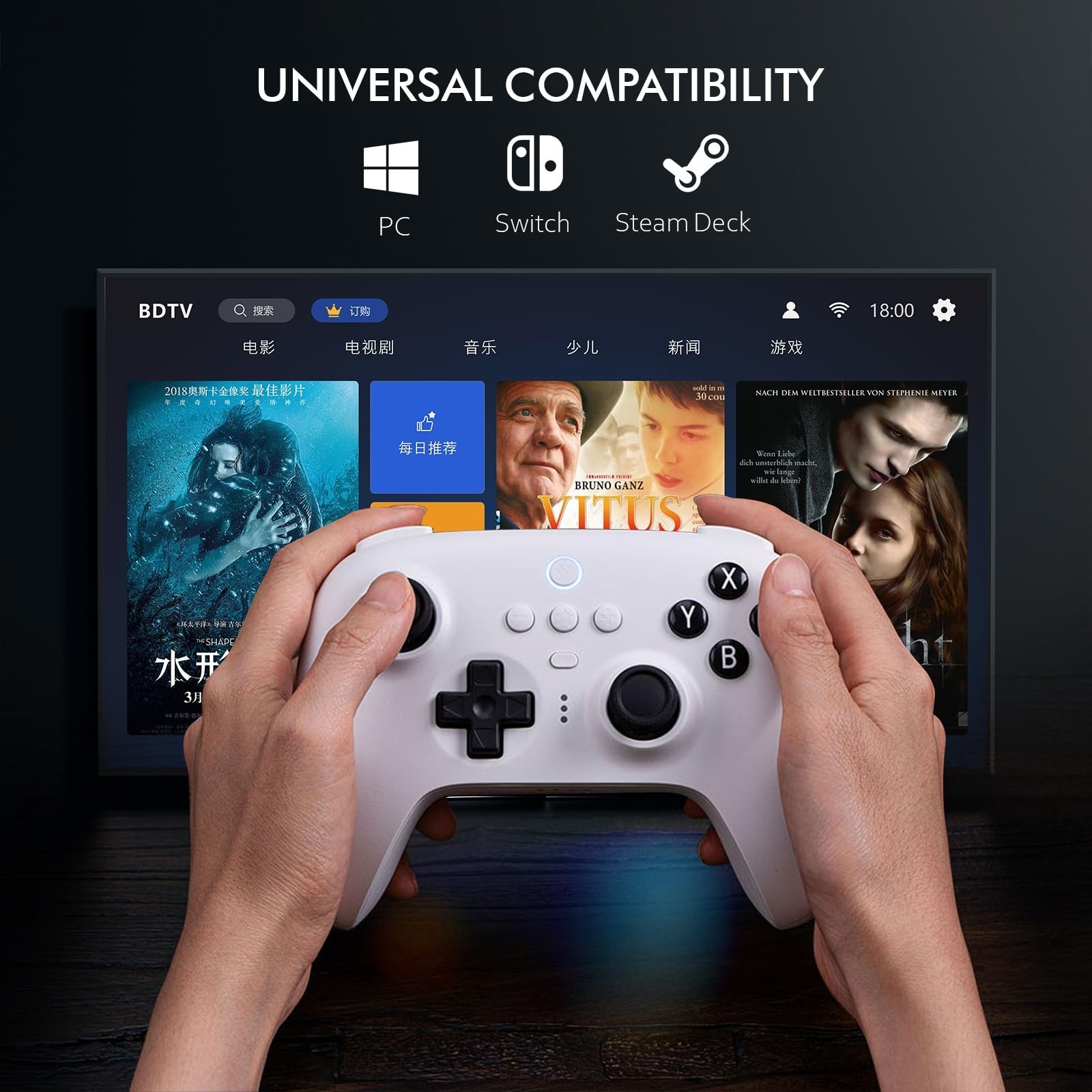 8Bitdo Ultimate Bluetooth Controller with Charging Dock for Switch/Switch 2, ...