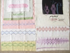 Vintage Embroidered Cross Stitch Needlepoint Crewel Repeat Pattern Design Lot B