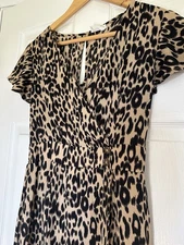 Sienna Sky Leopard Print Wrap Style Dress Women’s Size Small