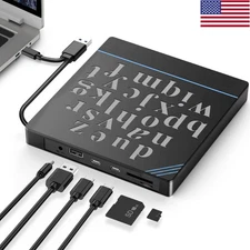 DVD Drive External USB DVD Player CD RW Burner For Laptop Computers USB3.0 SD/TF