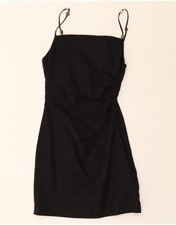 ZARA Womens Sundress UK 8 Small Black Cotton CZ09
