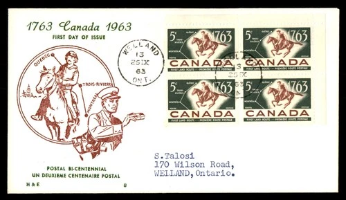 Mayfairstamps Canada FDC 1963 H&E Bicentennial Block First Day Cover aaw_27369