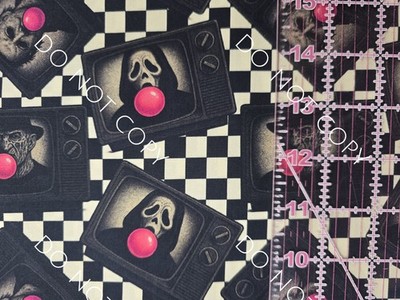 Custom 100% Cotton Woven Fabric Horror Movie TV Bubblegum 1/4 Yard 9x56