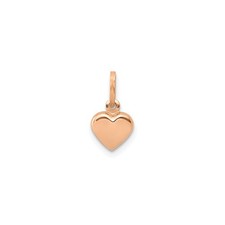 14k Rose Gold Heart Pendant Necklace Polished Charm for Women Anniversary Valent