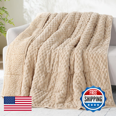 Drewin Weighted Blanket For Adults Queen Size 15Lbs Soft Fuzzy Turtleback
