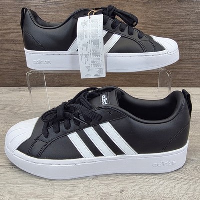 Adidas Streetcheck Cloadfoam Low Herren UK 7,5 Schwarz Weiß Leder Sneaker 