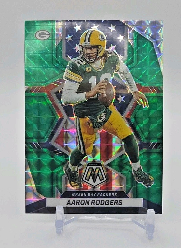 Aaron Rodgers 2022 Panini Mosaic - National Pride #252 Genesis Mosaic Prizm