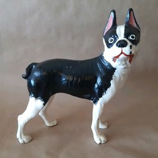 Vintage Hubley Cast Iron Boston Terrier Dog Figure Doorstop